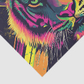 Pop Art Tiger Illustration mit Neon Colors Seidenpapier (Ausschnitt)