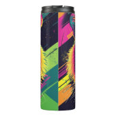 Pop Art Tiger Illustration mit Neon Colors Thermosbecher (Rückseite)