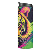 Pop Art Tiger Illustration mit Neon Colors Thermosbecher (Nach rechts gedreht)