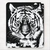 Pop Art Tiger Kopf Schwarzweiß Vorlage Mousepad (Vorne)