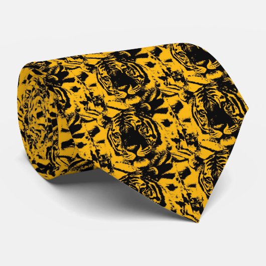 Pop Art Tiger Krawatte (Gerollt)