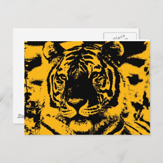 Pop Art Tiger Postkarte (Vorne/Hinten)