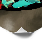 Pop art Tiger Sepia Background Poster (Ecke)