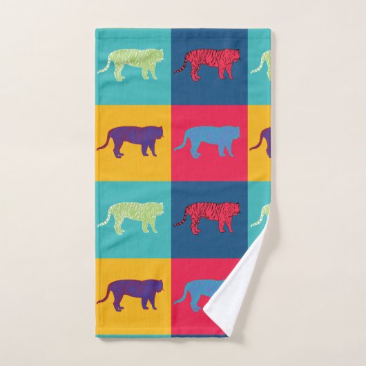 Pop Art Tigers Badhandtuch Set (Handtuch)