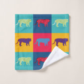 Pop Art Tigers Badhandtuch Set (Waschlappen)