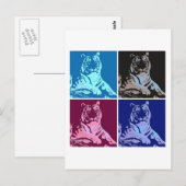Pop Art Tigers Postkarte (Vorne/Hinten)