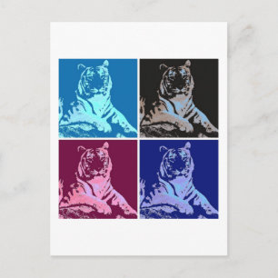 Pop Art Tigers Postkarte