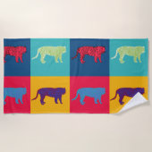 Pop Art Tigers Strandtuch (Vorderseite)