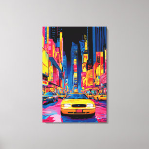 Pop Art Times Square mit Iconic Yellow Taxis Leinwanddruck