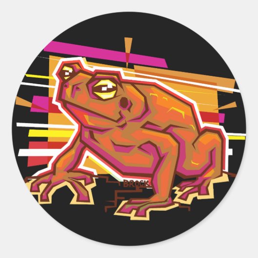 Pop Art Toad Runder Aufkleber (Vorderseite)