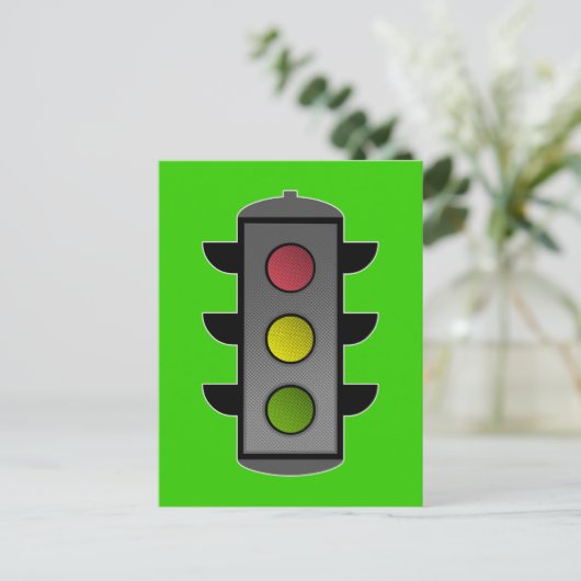 Pop Art Traffic Light Postkarte (Stehend Vorderseite)
