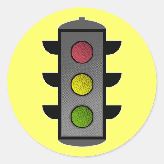 Pop Art Traffic Light Runder Aufkleber (Vorderseite)