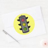 Pop Art Traffic Light Runder Aufkleber (Umschlag)