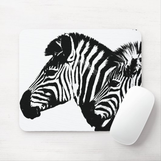 Pop Art Trendy Template Zebras Tiere Schwarz-weiß Mousepad (Mit Mouse)