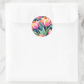 Pop Art Tulip Runder Aufkleber (Tasche)