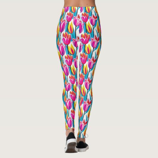 Pop Art Tulips Leggings (Rückseite)