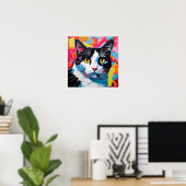 Pop Art Tuxedo Cat Poster (Heimbüro)