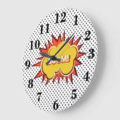 Pop Art Typografy Retrostyle Große Wanduhr (Winkel)