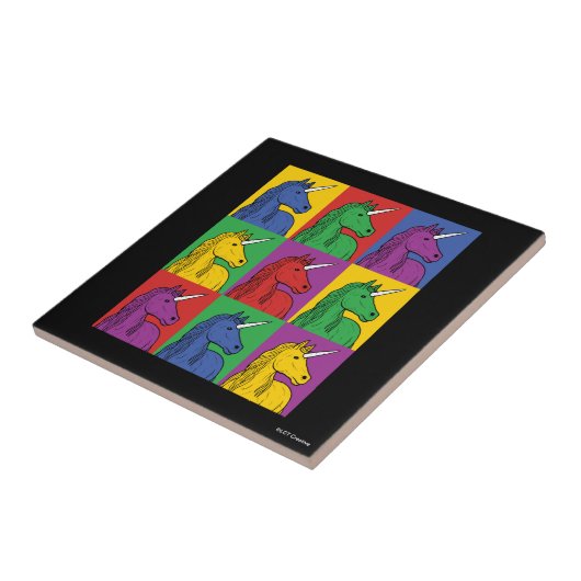 Pop Art Unicorn Fliese (Seite)