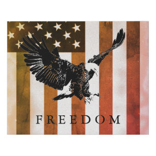 Pop Art US Flag Freiheit Adler Landung Künstlicher Leinwanddruck