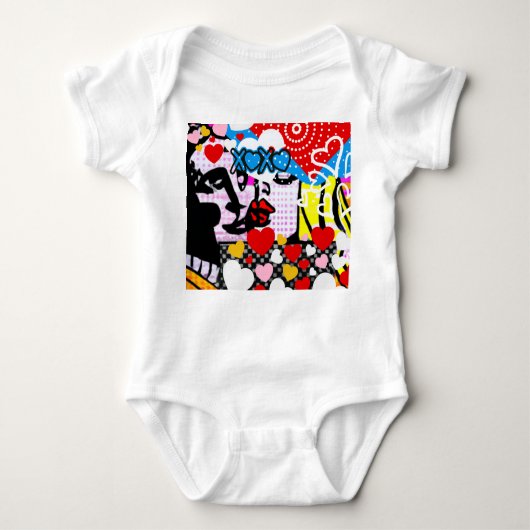 Pop Art Valentine Baby Strampler (Vorderseite)