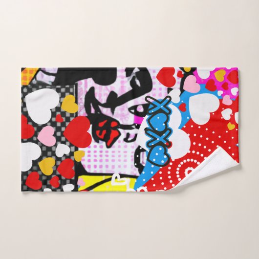 Pop Art Valentine Badhandtuch Set (Handtuch)