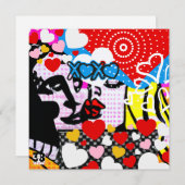 Pop Art Valentine Feiertagskarte (Vorne/Hinten)