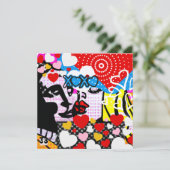 Pop Art Valentine Feiertagskarte (Stehend Vorderseite)