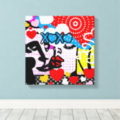 Pop Art Valentine Leinwanddruck (Insitu (Holzboden))