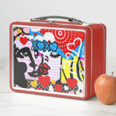 Pop Art Valentine Metall Brotdose (Beispiel)