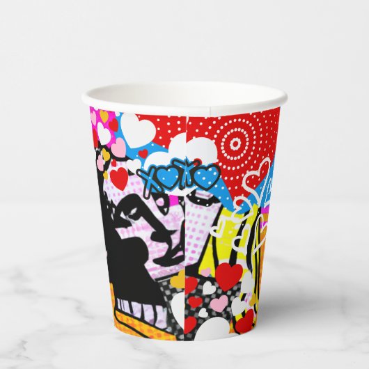 Pop Art Valentine Pappbecher (Rechts)