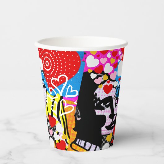 Pop Art Valentine Pappbecher (Vorderseite)