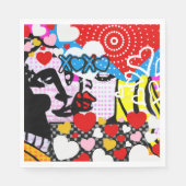Pop Art Valentine Serviette (Vorderseite)