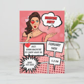 Pop Art Valentinstag Party Einladung (Stehend Vorderseite)