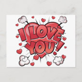 Pop Art Valentinstag Postkarte (Vorderseite)