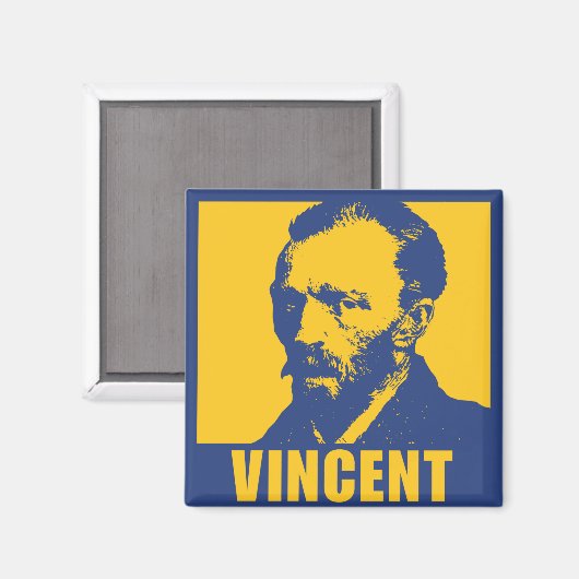 Pop Art Van Gogh | Mod 2 Zoll Square Magnet (Vorderseite/Rückseite)