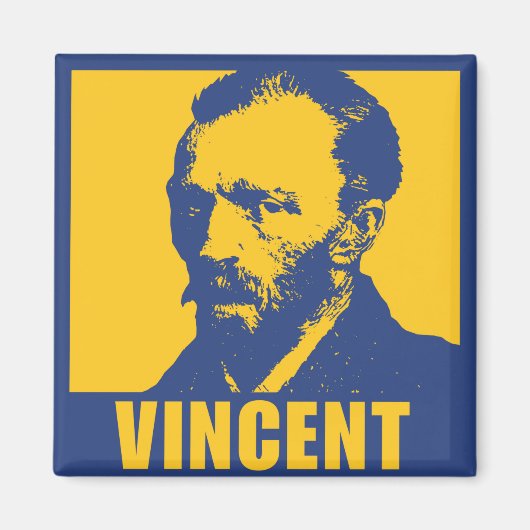 Pop Art Van Gogh | Mod 2 Zoll Square Magnet (Vorne)