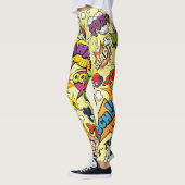 Pop Art Vibrann Retro Comic Text Leggings (Links)