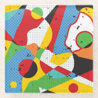 Pop Art, Vibrant Minimalismus. Glasuntersetzer