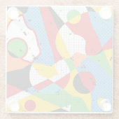 Pop Art, Vibrant Minimalismus. Glasuntersetzer (Rückseite)