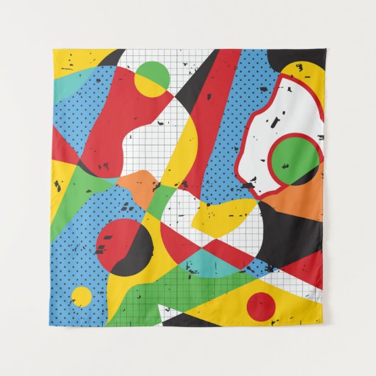 Pop Art, Vibrant Minimalismus. Wandteppich (Vorderseite)