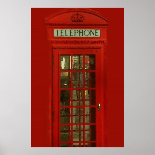 Pop Art Vintag London City Rote Telefonbox Poster (Vorne)