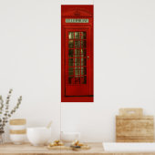 Pop Art Vintag London City Rote Telefonbox Poster (Küche)