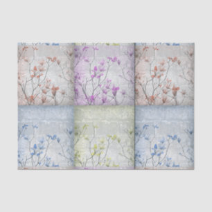 Pop-Art, Vintage-Stil, Grunge, floral, schön, mädc Seidenpapier