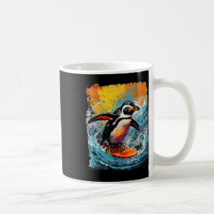 Pop Art Vintage Zoo Vogel Surfen Pinguin Kaffeetasse
