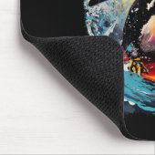 Pop Art Vintage Zoo Vogel Surft Pinguin Mousepad (Ecke)