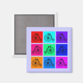 Pop Art Vintages Zweirad-Aussehen Magnet (Vorderseite/Rückseite)