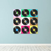 POP ART VINYL PLATTEN STRETCHEN LEINWAND ART DRUCK (Insitu (Holzboden))
