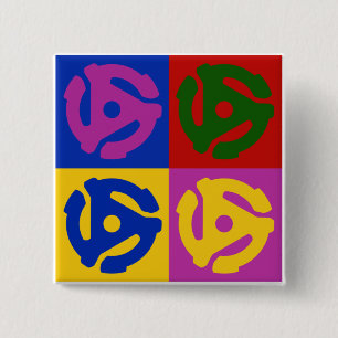 Pop Art Vinyl Record 45 RPM Einsatz Button