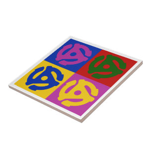 Pop Art Vinyl Record 45 RPM Einsatz Fliese